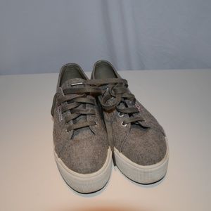 grey superega platform sneakers